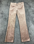 PAIGE Sloane Velvet Bootcut Pants Dusty Rose Low Rise Stretch Luxury Sz  29