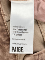 PAIGE Sloane Velvet Bootcut Pants Dusty Rose Low Rise Stretch Luxury Sz  29