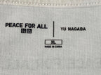 Uniqlo x Yu Nagaba Peace For All  Graphic T-Shirt Cream 100% Cotton Sz XL