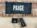 PAIGE Sloane Velvet Bootcut Pants Dusty Rose Low Rise Stretch Luxury Sz  29