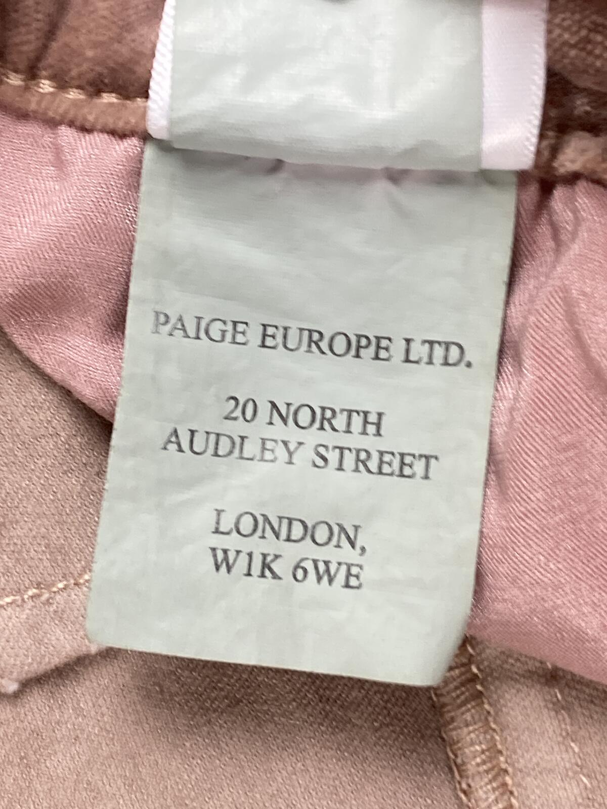 PAIGE Sloane Velvet Bootcut Pants Dusty Rose Low Rise Stretch Luxury Sz  29