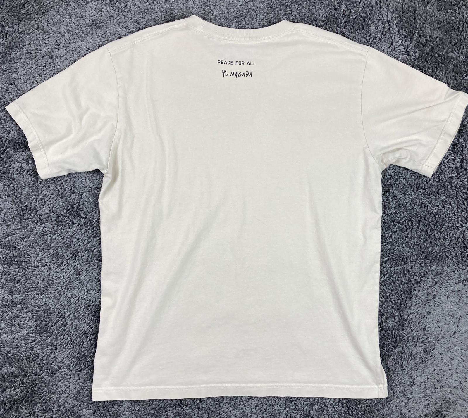 Uniqlo x Yu Nagaba Peace For All  Graphic T-Shirt Cream 100% Cotton Sz XL