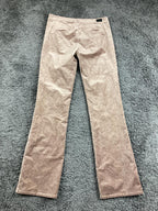 PAIGE Sloane Velvet Bootcut Pants Dusty Rose Low Rise Stretch Luxury Sz  29