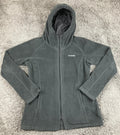 Columbia Womens Long Fleece Hoodie Jacket Charcoal Gray Full Zip Outdoor Size XL