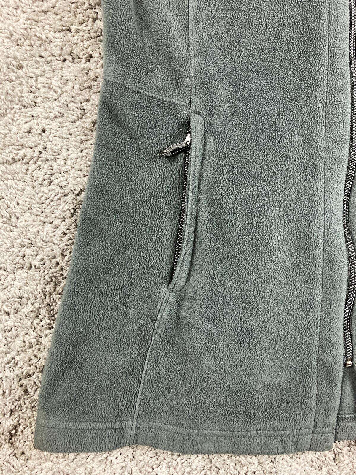 Columbia Womens Long Fleece Hoodie Jacket Charcoal Gray Full Zip Outdoor Size XL