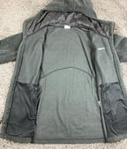 Columbia Womens Long Fleece Hoodie Jacket Charcoal Gray Full Zip Outdoor Size XL