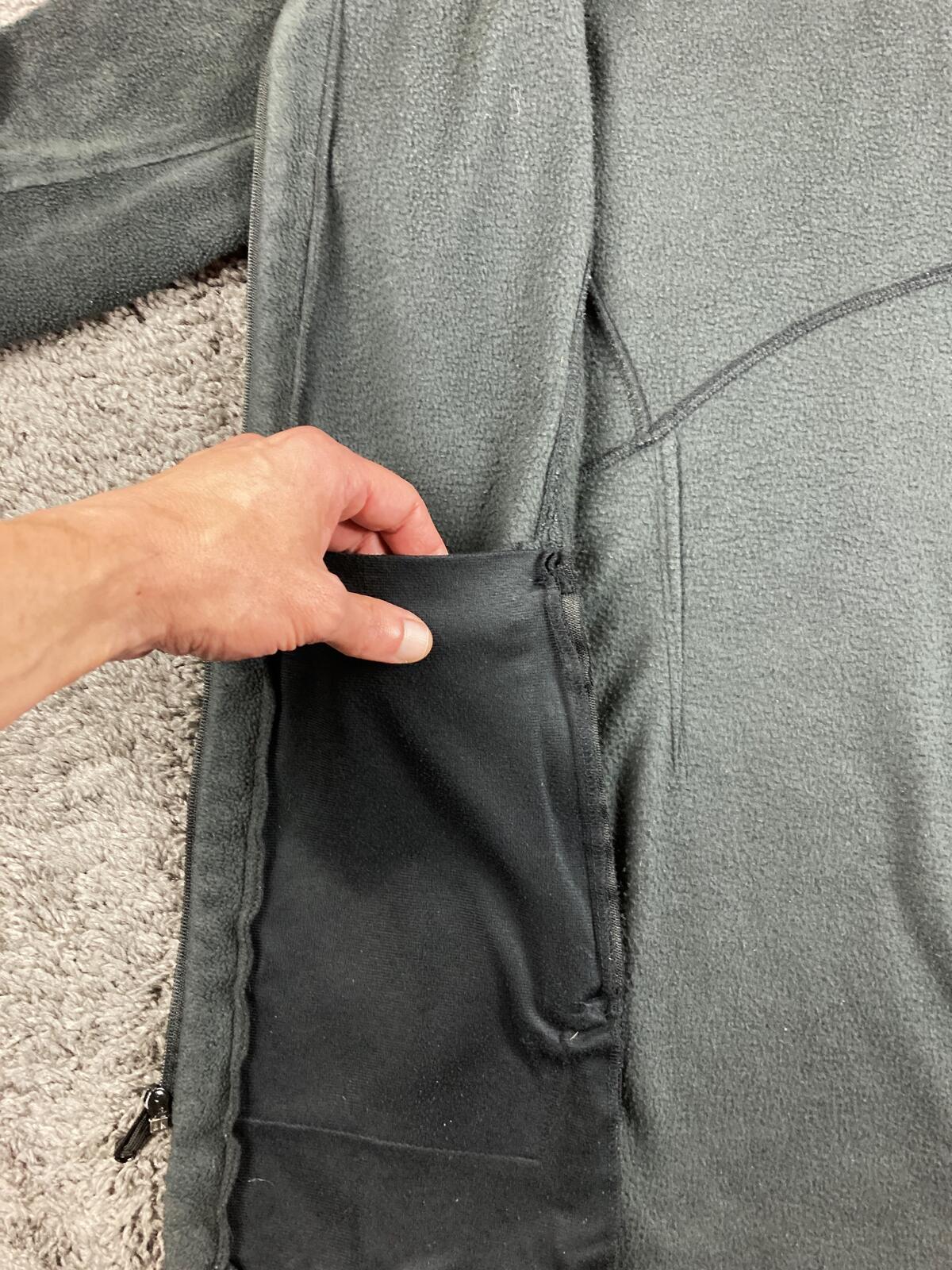 Columbia Womens Long Fleece Hoodie Jacket Charcoal Gray Full Zip Outdoor Size XL