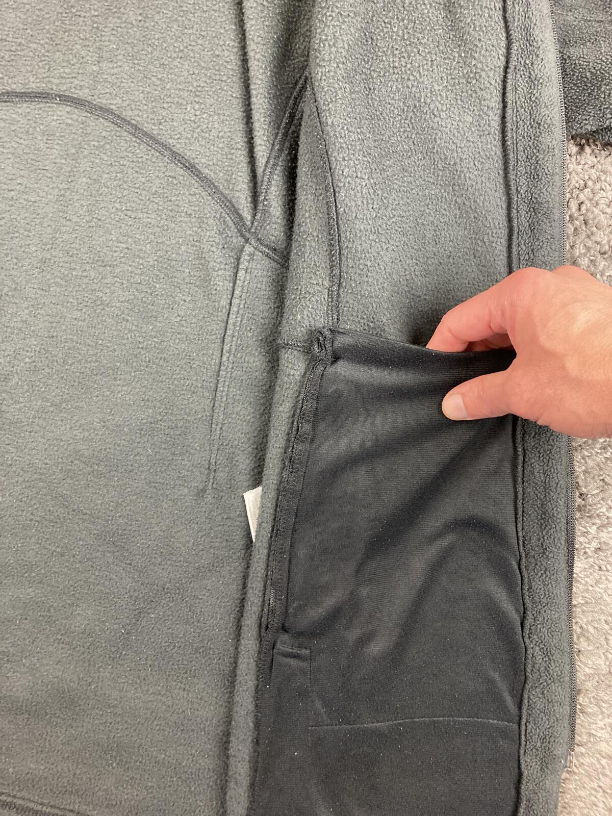 Columbia Womens Long Fleece Hoodie Jacket Charcoal Gray Full Zip Outdoor Size XL