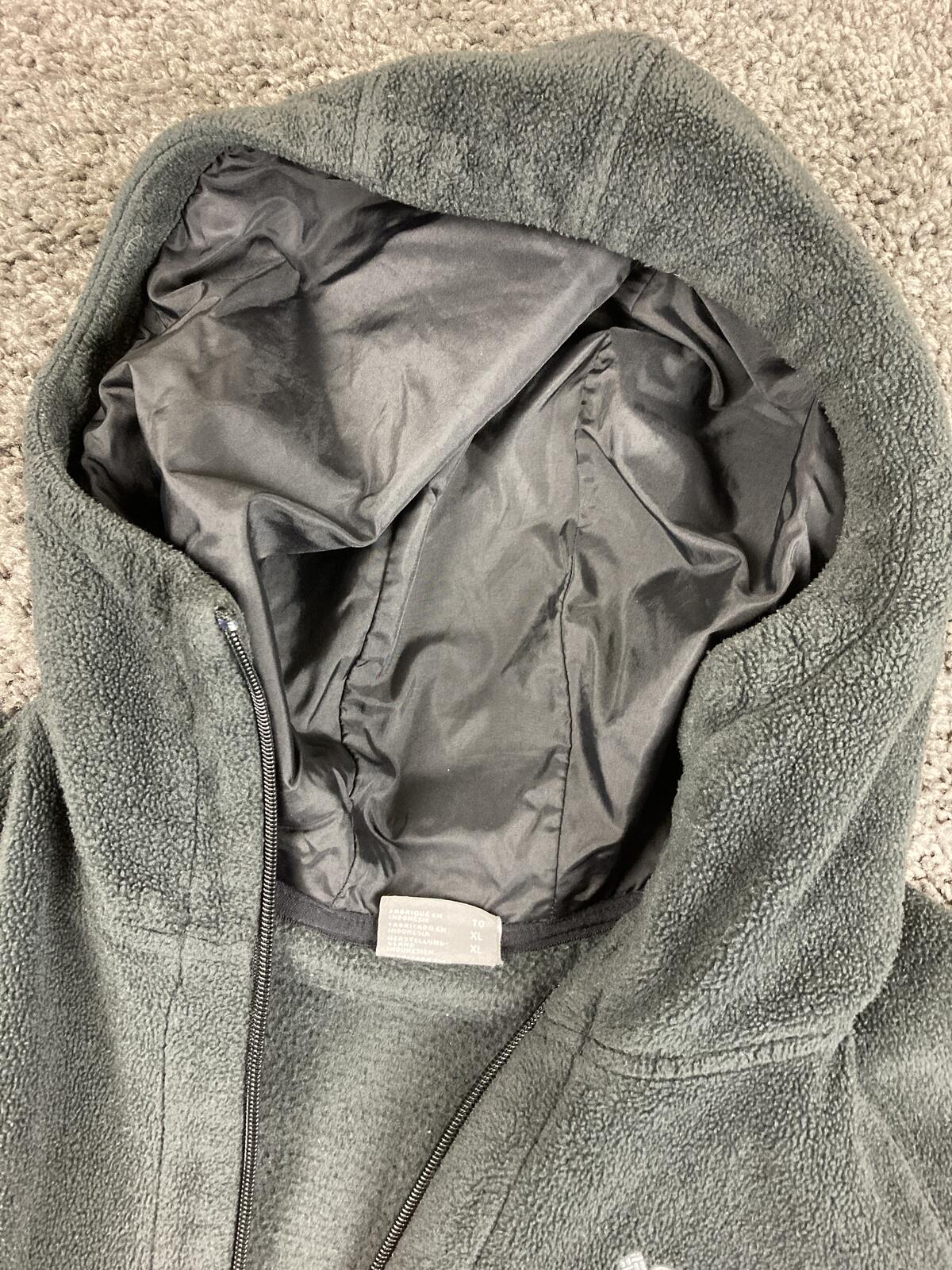 Columbia Womens Long Fleece Hoodie Jacket Charcoal Gray Full Zip Outdoor Size XL