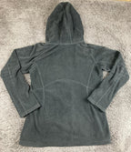 Columbia Womens Long Fleece Hoodie Jacket Charcoal Gray Full Zip Outdoor Size XL