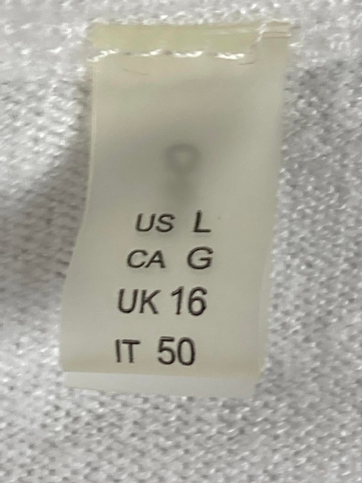 Elie Tahari White Square Neck Ruffle Sleeve Knit Top Womens Sz L