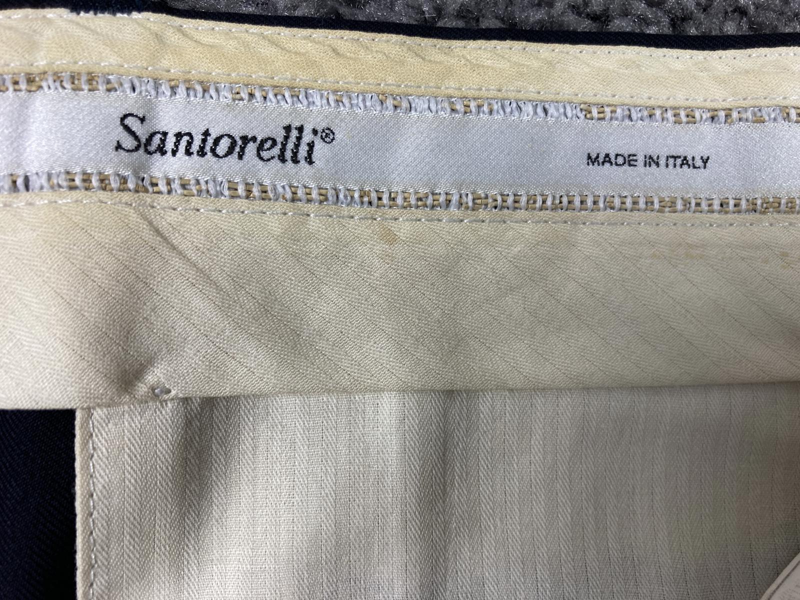 Santorelli Luxury Serge Romeo Dress Navy Pants 100% Virgin Wool Italy Size 36