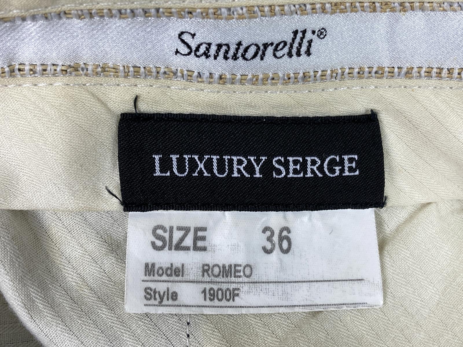 Santorelli Luxury Serge Romeo Dress Navy Pants 100% Virgin Wool Italy Size 36