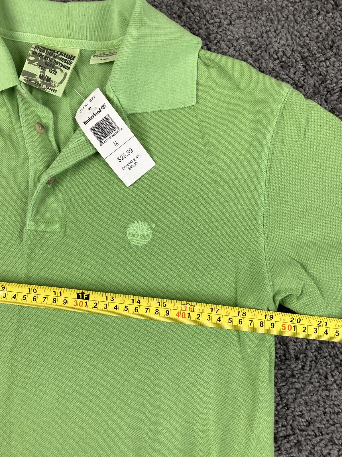 Timberland Mens Polo Shirt  Lime Green Short Sleeve Organic Cotton NWT Sz Medium