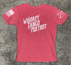 Grunt Style Whiskey Tango Foxtrot Red Graphic T-Shirt  American Flag Sz Medium