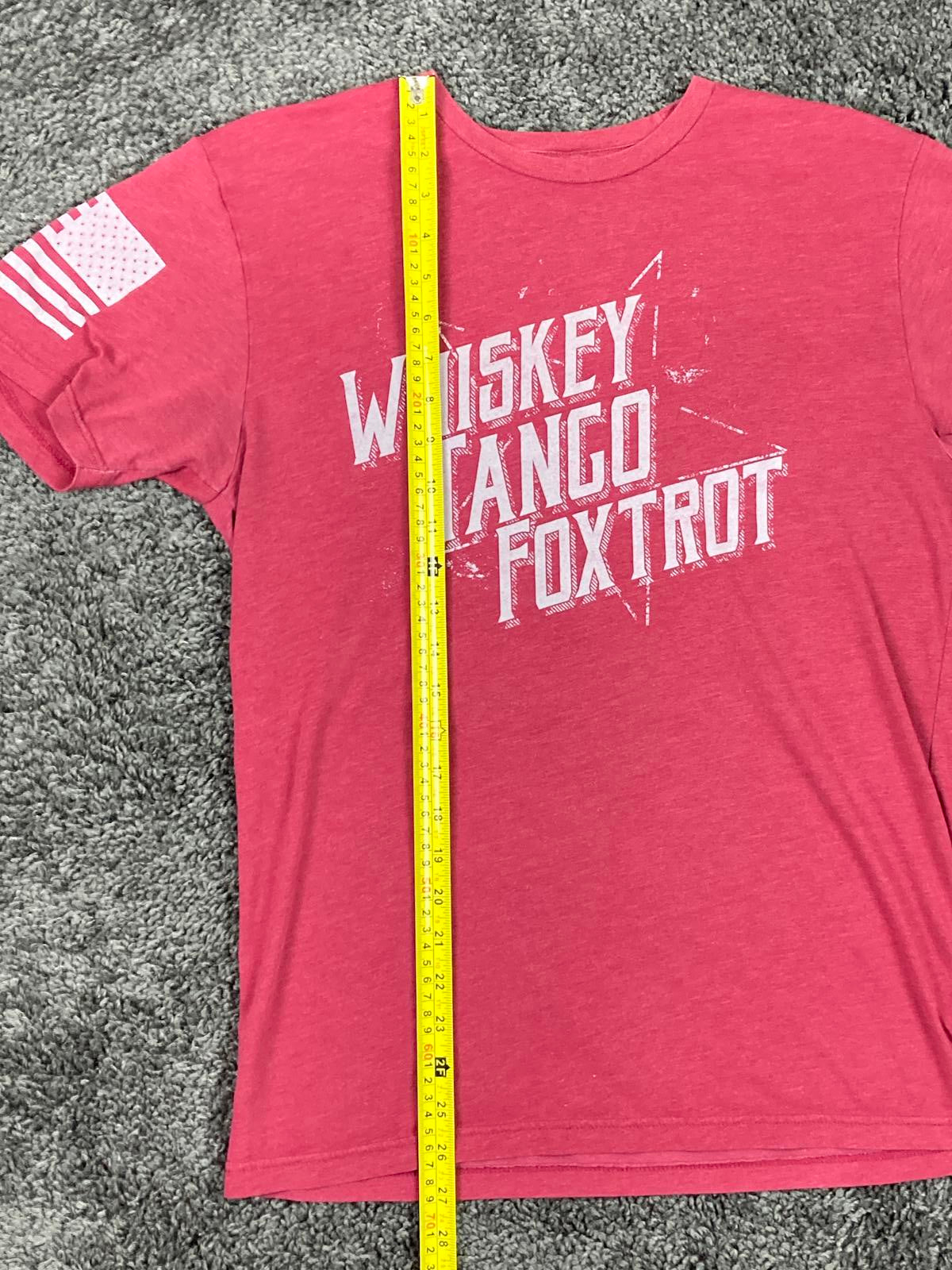 Grunt Style Whiskey Tango Foxtrot Red Graphic T-Shirt  American Flag Sz Medium