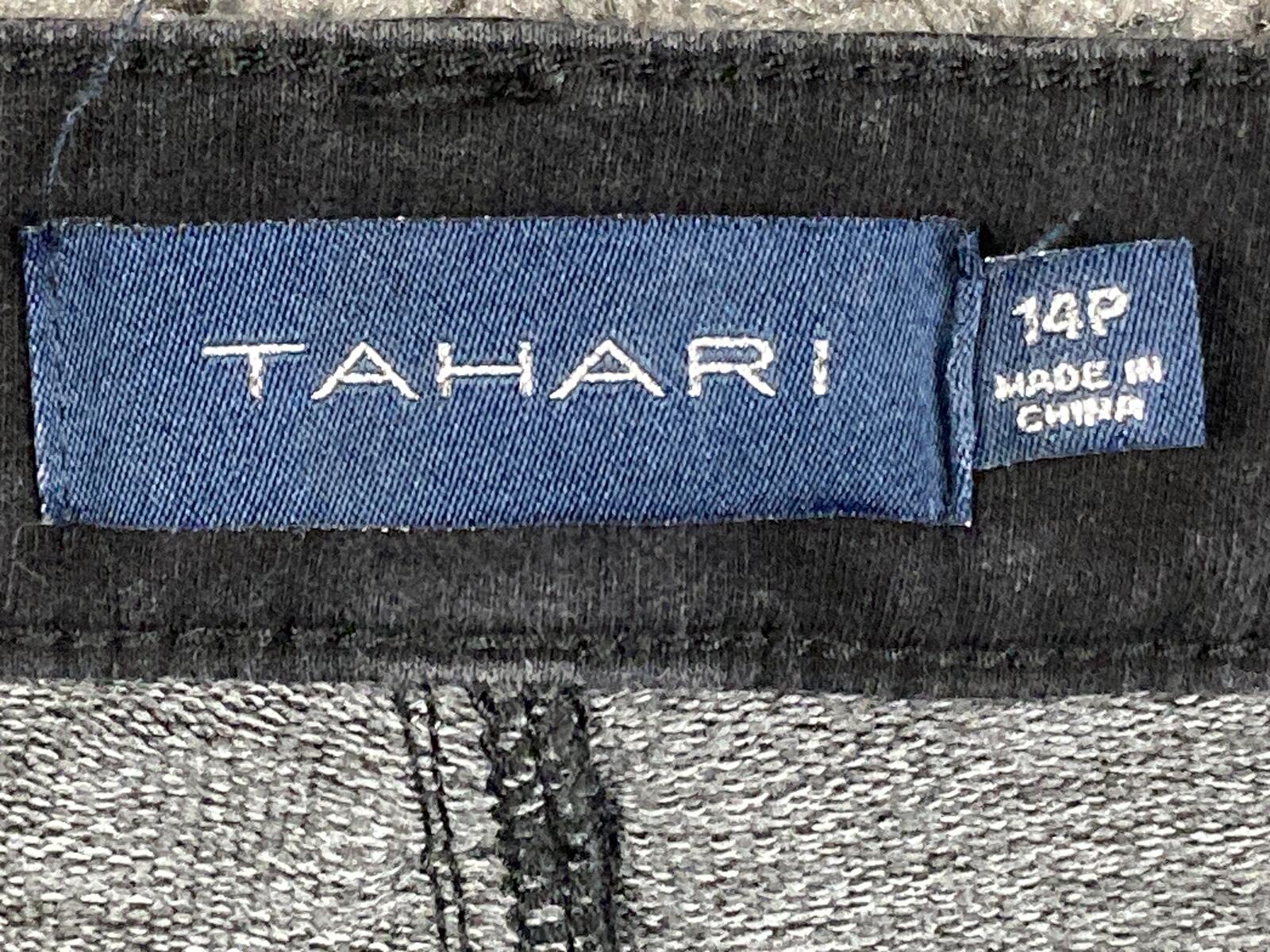 Tahari Premium Denim Jeans Womens Black High Stretch Skinny Ankle  14P