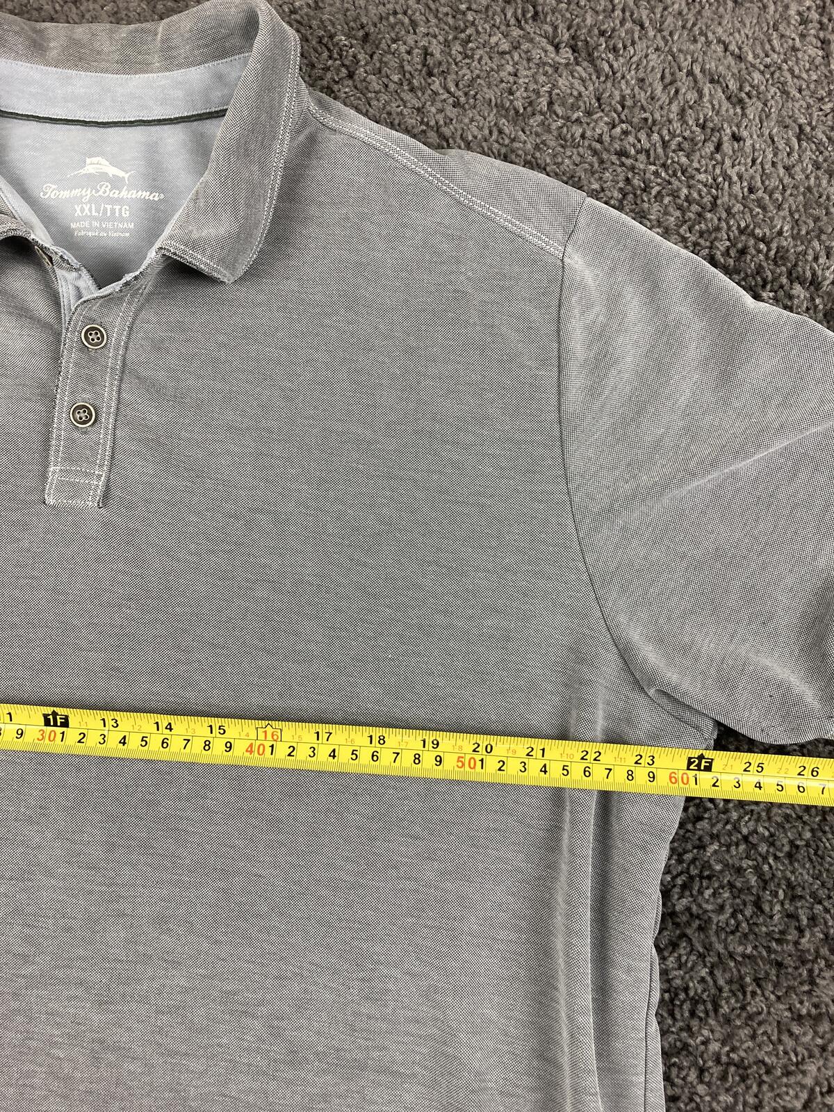 Tommy Bahama Shoreline Surf Polo Shirt Men's Gray Tencel Lyocell Sz XXL