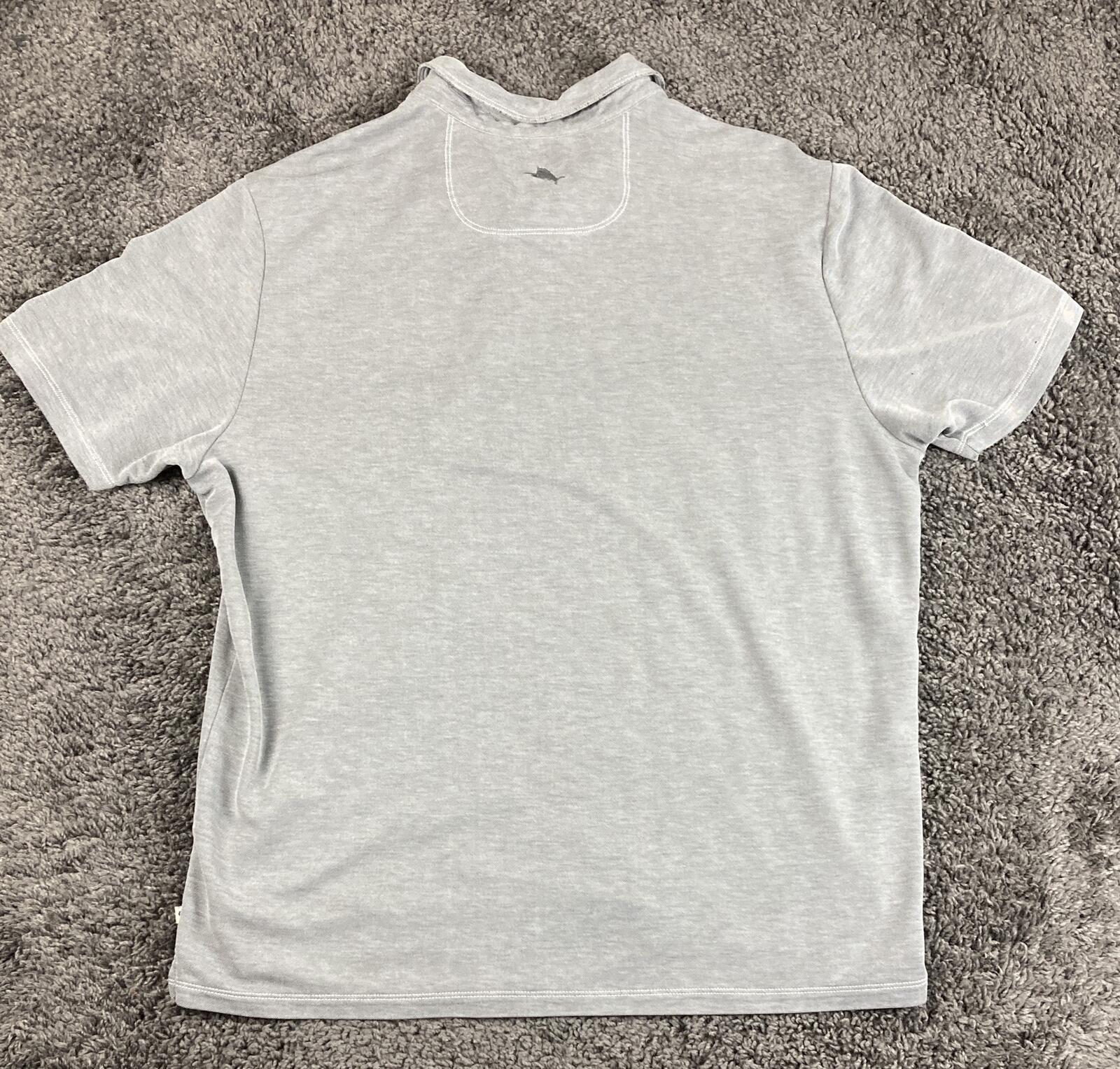 Tommy Bahama Shoreline Surf Polo Shirt Men's Gray Tencel Lyocell Sz XXL