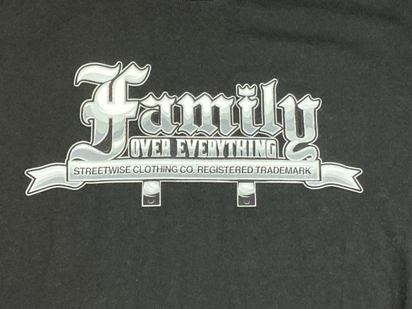 Streetwise Clothing Co Shirt Mens Family Over Everything Black Tee USA Sz 3XL