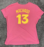 The Nike Tee T-Shirt Women's Pink San Diego Manny Machado #13 Size XL