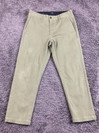 OBEY Straggler Houndstooth Flooded Pants Men Olive Green Stretch Chino Crop 30