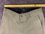 OBEY Straggler Houndstooth Flooded Pants Men Olive Green Stretch Chino Crop 30