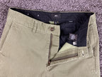 OBEY Straggler Houndstooth Flooded Pants Men Olive Green Stretch Chino Crop 30
