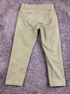 OBEY Straggler Houndstooth Flooded Pants Men Olive Green Stretch Chino Crop 30