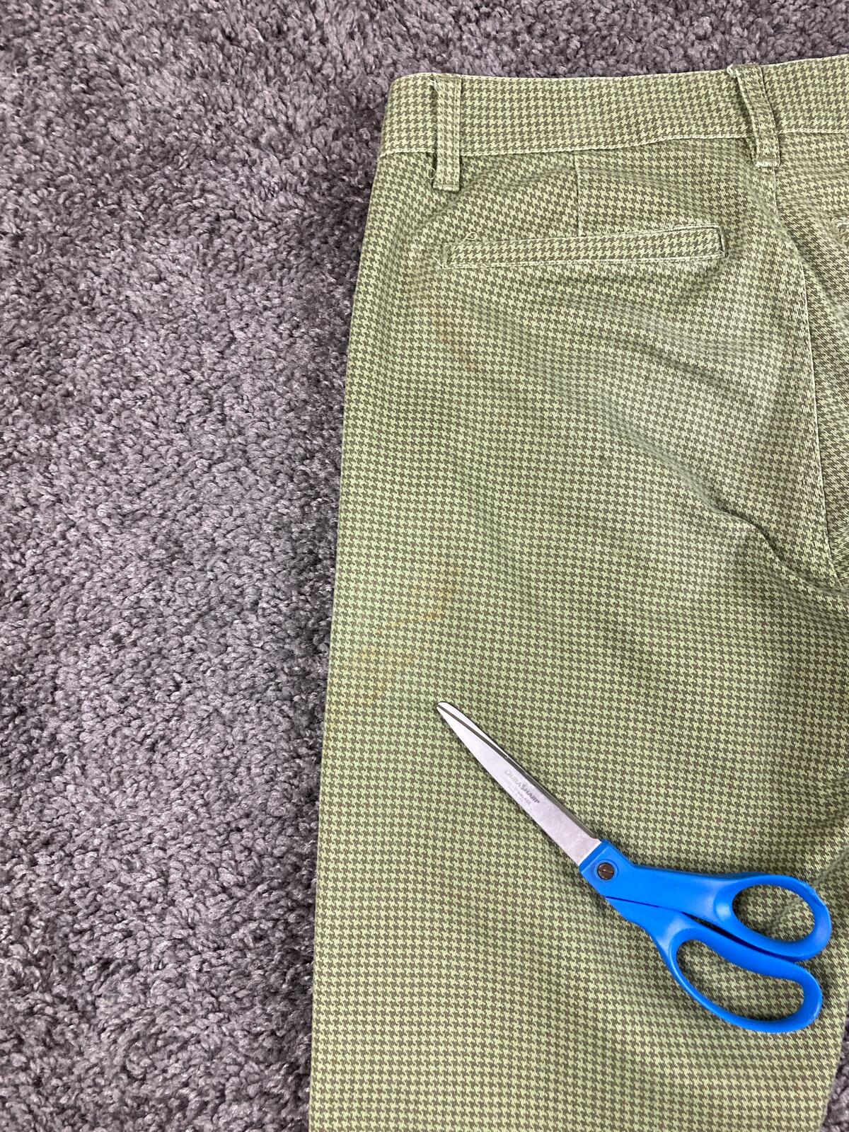 OBEY Straggler Houndstooth Flooded Pants Men Olive Green Stretch Chino Crop 30
