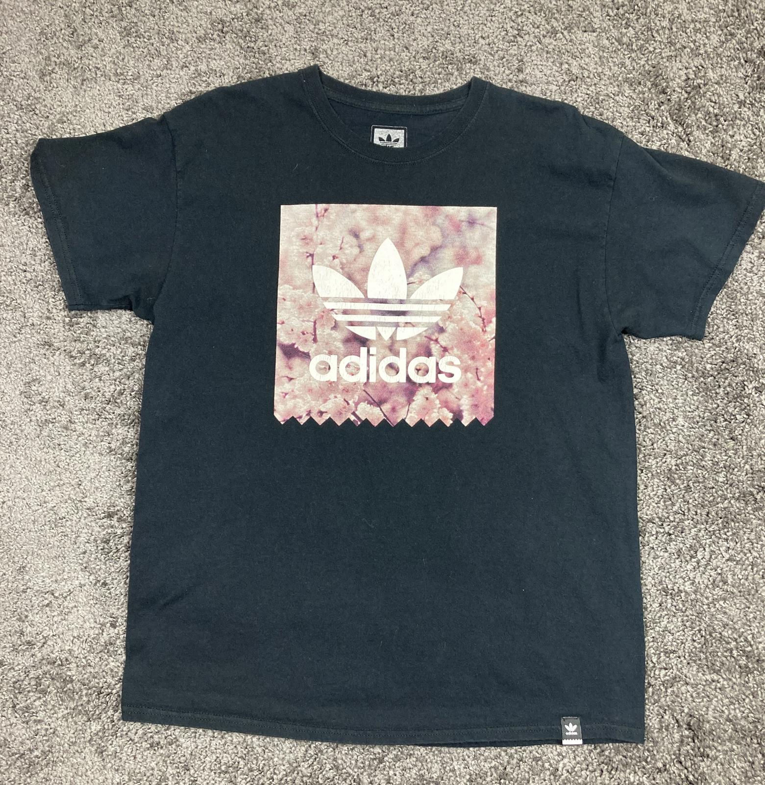 Adidas Originals Trefoil Cherry Blossom Graphic T-Shirt Black Men’s Size Large