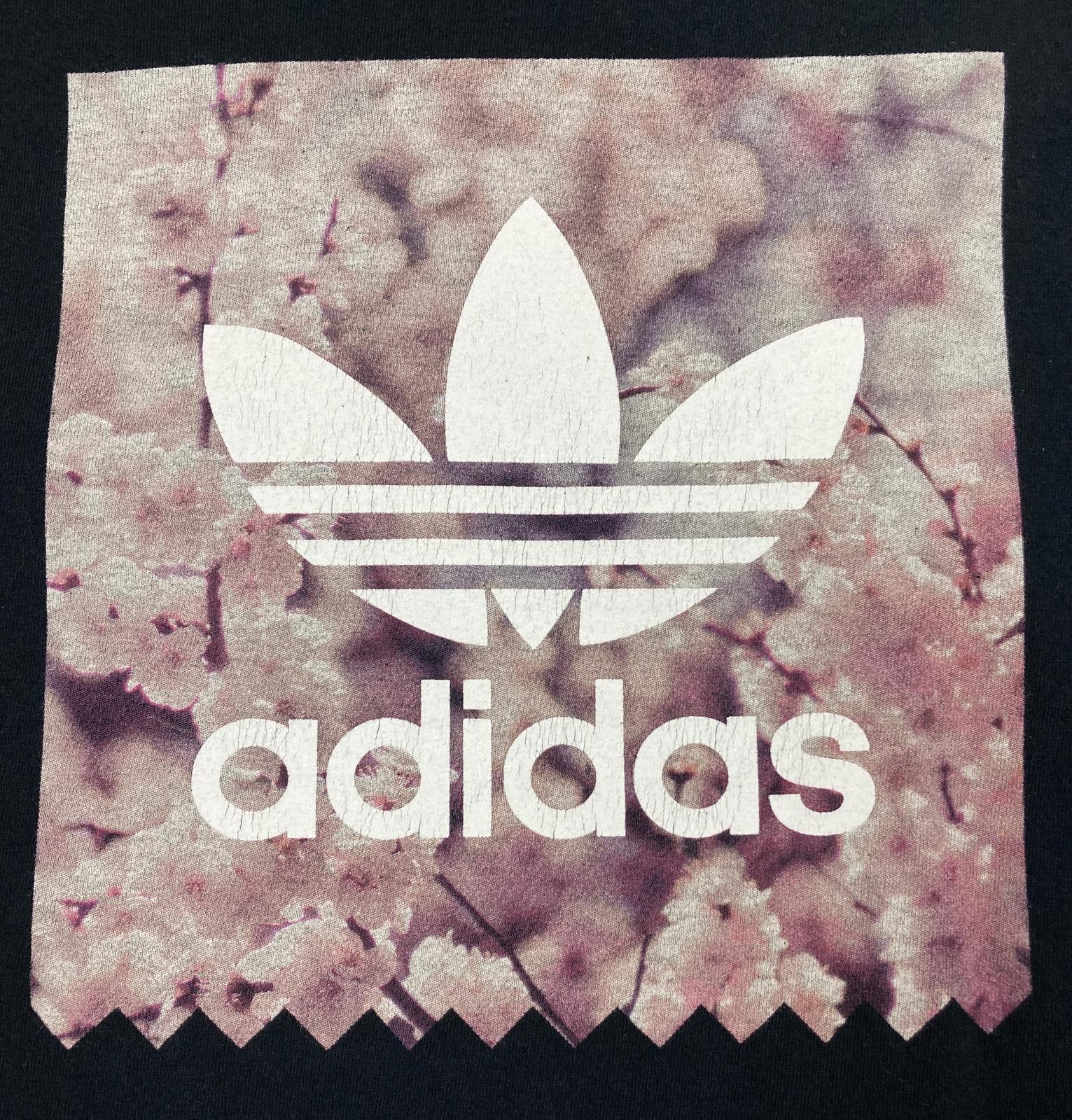 Adidas Originals Trefoil Cherry Blossom Graphic T-Shirt Black Men’s Size Large