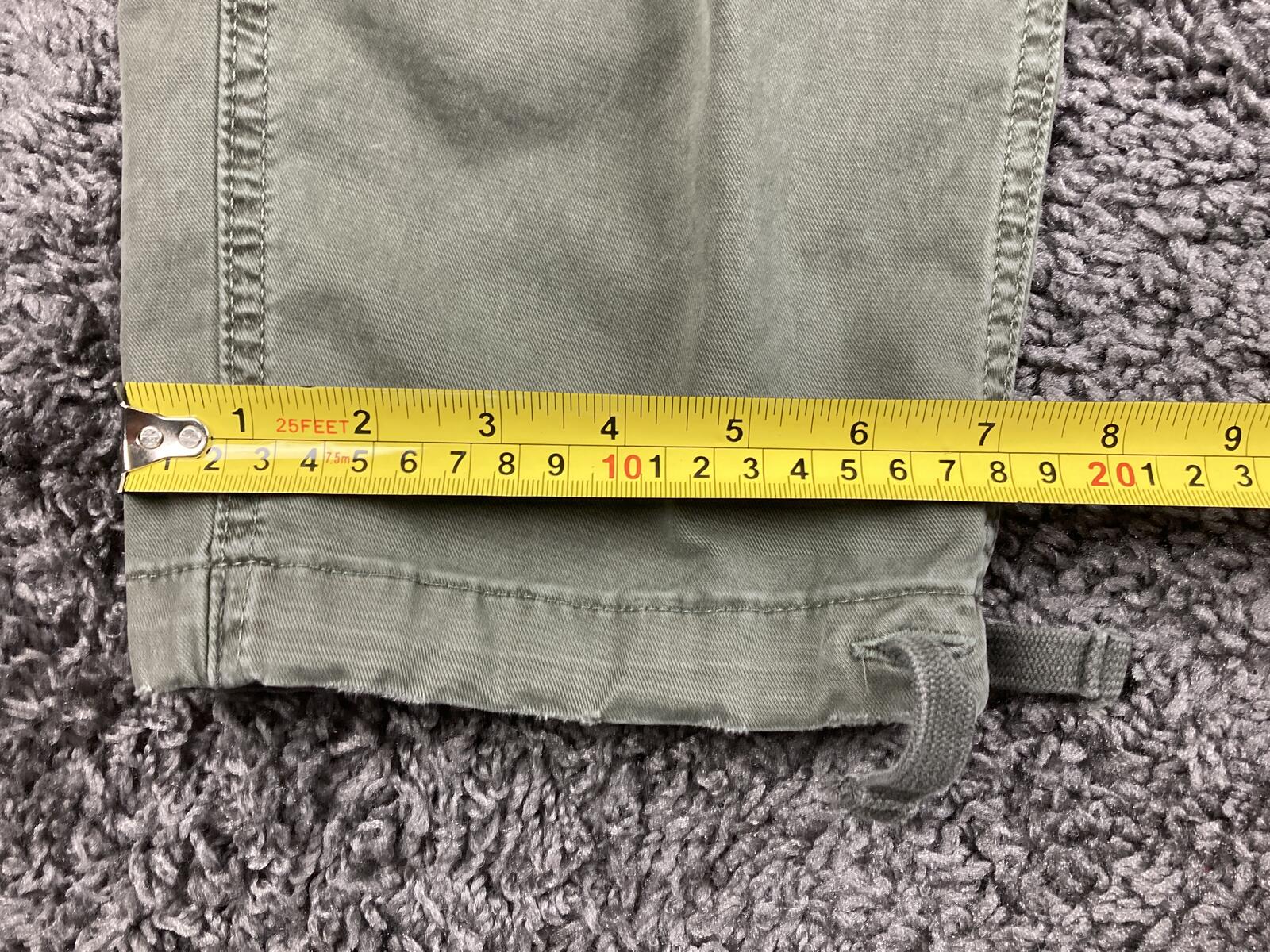 American Eagle Men Slim Cargo Pants 36x30 Olive Green Flex Stretch Drawstring