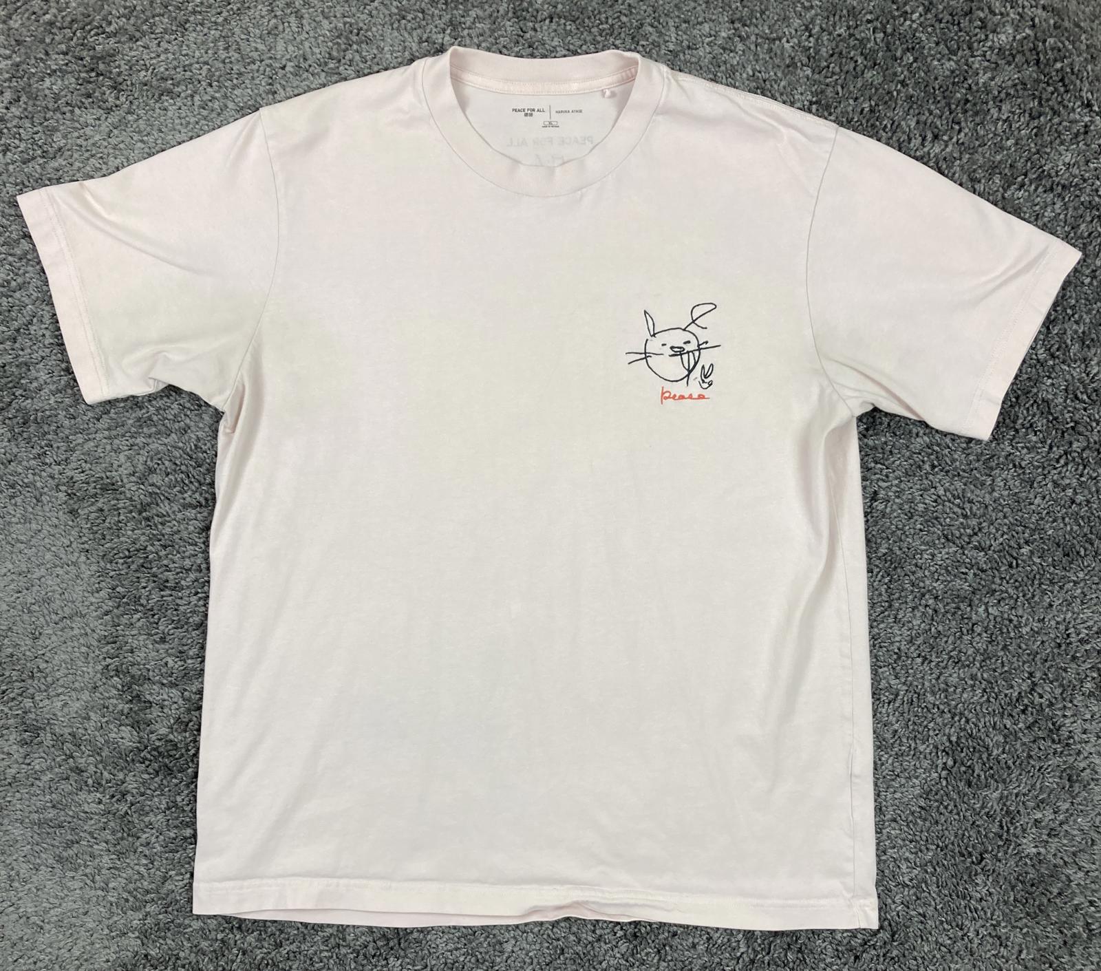 Uniqlo Peace For All Haruka Ayase Embroidered Graphic T-Shirt Pink Mens SzXL