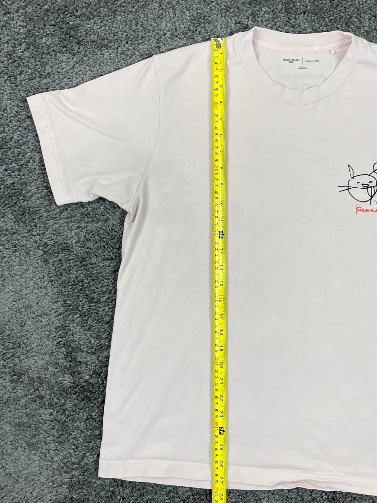 Uniqlo Peace For All Haruka Ayase Embroidered Graphic T-Shirt Pink Mens SzXL