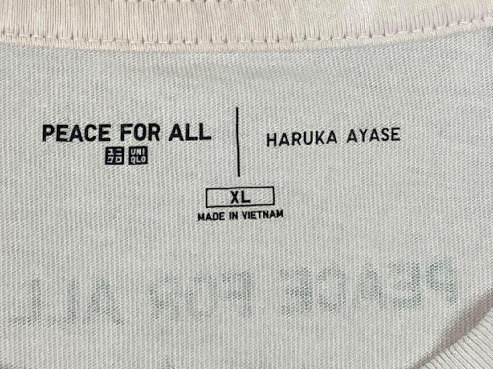 Uniqlo Peace For All Haruka Ayase Embroidered Graphic T-Shirt Pink Mens SzXL