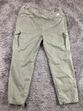 American Eagle Men Slim Cargo Pants 36x30 Olive Green Flex Stretch Drawstring