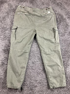 American Eagle Men Slim Cargo Pants 36x30 Olive Green Flex Stretch Drawstring