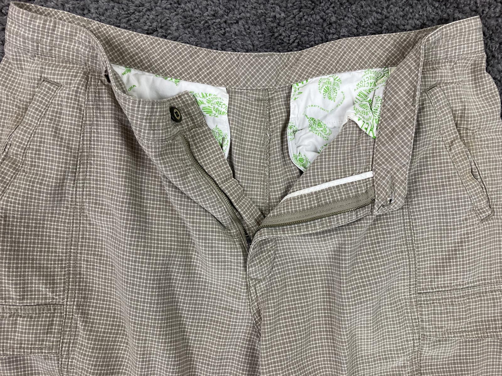 Tommy Bahama Relax Fit Cargo Shorts Men's Tan Plaid Size 38