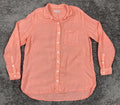 Outerknown Womens 100% Linen Button Up Shirt Coral Long Sleeve Pocket S/P
