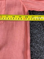 Outerknown Womens 100% Linen Button Up Shirt Coral Long Sleeve Pocket S/P