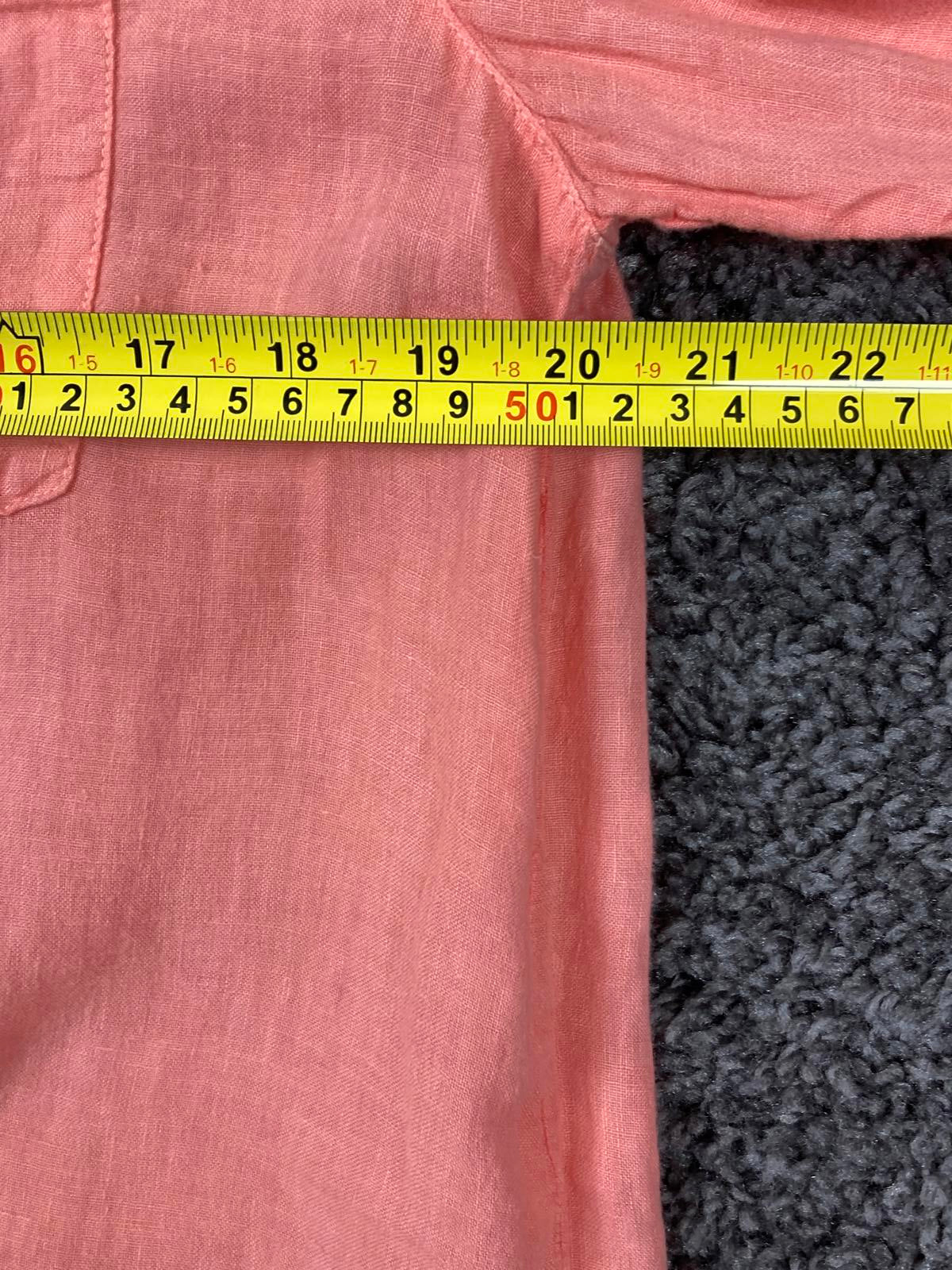 Outerknown Womens 100% Linen Button Up Shirt Coral Long Sleeve Pocket S/P