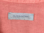 Outerknown Womens 100% Linen Button Up Shirt Coral Long Sleeve Pocket S/P