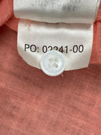 Outerknown Womens 100% Linen Button Up Shirt Coral Long Sleeve Pocket S/P