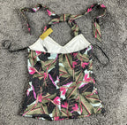 Alexia Admor Tropical Halter Top XS Pink Green Bird of Paradise Cami NWT