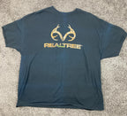 Realtree Logo Graphic T Shirt Mens Size XXL Black Cotton Outdoor Hunt Tee