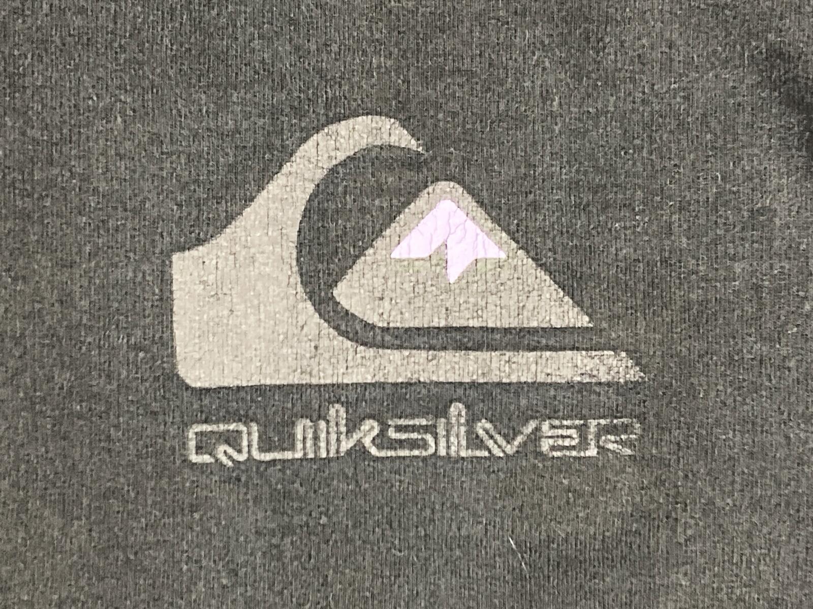 Quiksilver Hoodie Mens Black Cotton Graphic Sleeve Mountain Logo Sweatshirt XXL