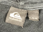Quiksilver Hoodie Mens Black Cotton Graphic Sleeve Mountain Logo Sweatshirt XXL
