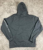 Quiksilver Hoodie Mens Black Cotton Graphic Sleeve Mountain Logo Sweatshirt XXL