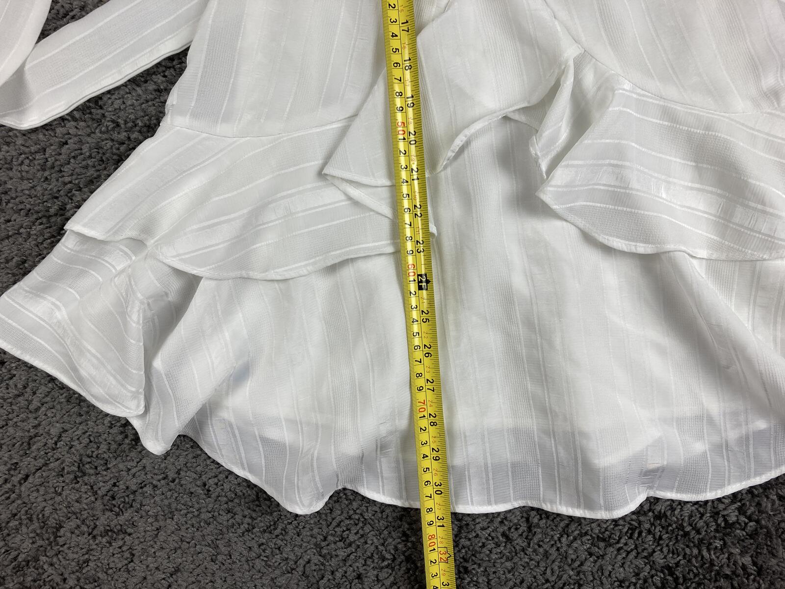 Saints Secrets White Ruffle Faux Wrap Mini Dress Striped Bridal Party XS